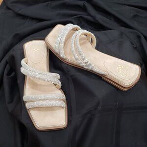 Vince Camuto Women's Peomi Crystal Strap Sandal Slide Size 8